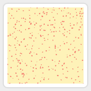 Dotted Living Coral on Pale Yellow Magnet